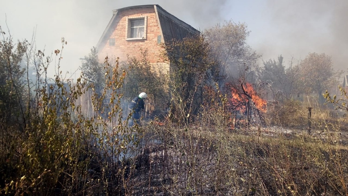В Павлограде горел дачный кооператив 