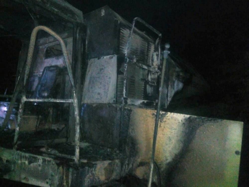 На Юрьевщине спасатели ликвидировали пожар комбайна